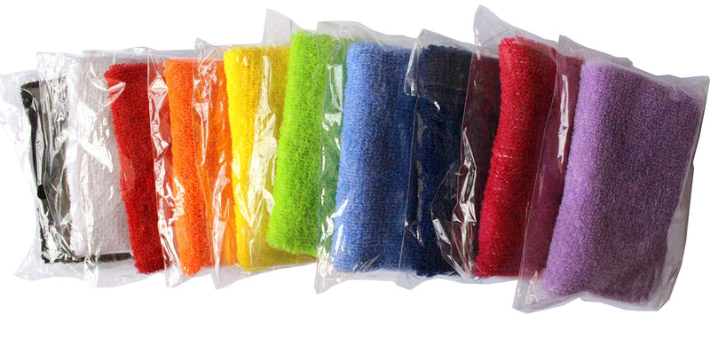 [Australia - AusPower] - ColorYourLife 10 Pairs (20 Pieces) Colorful Sports Wristbands Wrist Sweatbands Wrist Sweat Bands 