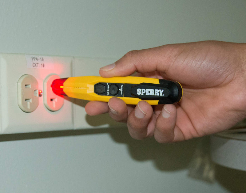 [Australia - AusPower] - Sperry Instruments VD6509 Adjustable Non-Contact Detector with Flashlight, cETLus Listed, Lifetime Warranty, 1, 5 Clams/Master Voltage Tester, yellow 