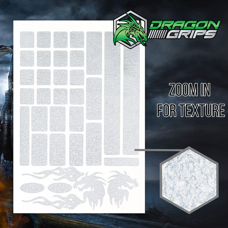 [Australia - AusPower] - Gaming Keyboard Grips Set for Backlit Keycaps Mechanical Keyboard & Gamer Mouse (Clear) Self Adhesive | Designed for Razer Redragon Logitech Corsair & All Gaming Keyboards | 35 Pc Set by Dragon Grips 