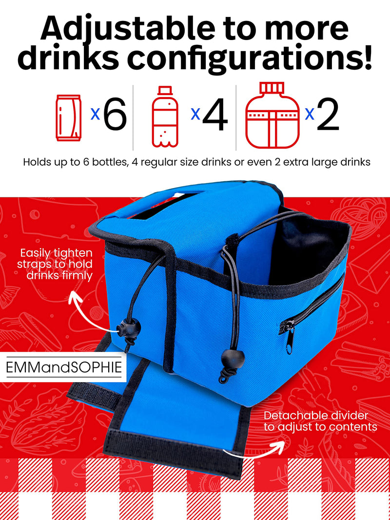 [Australia - AusPower] - EMMandSOPHIE Drink Carrier for Delivery - Foldable Drink Organizer & Cup Holder - Reusable Portable Drink Caddy - Car Cup Holder Perfect for Food Delivery Beer Carrier Bottle and Coffee Tray 