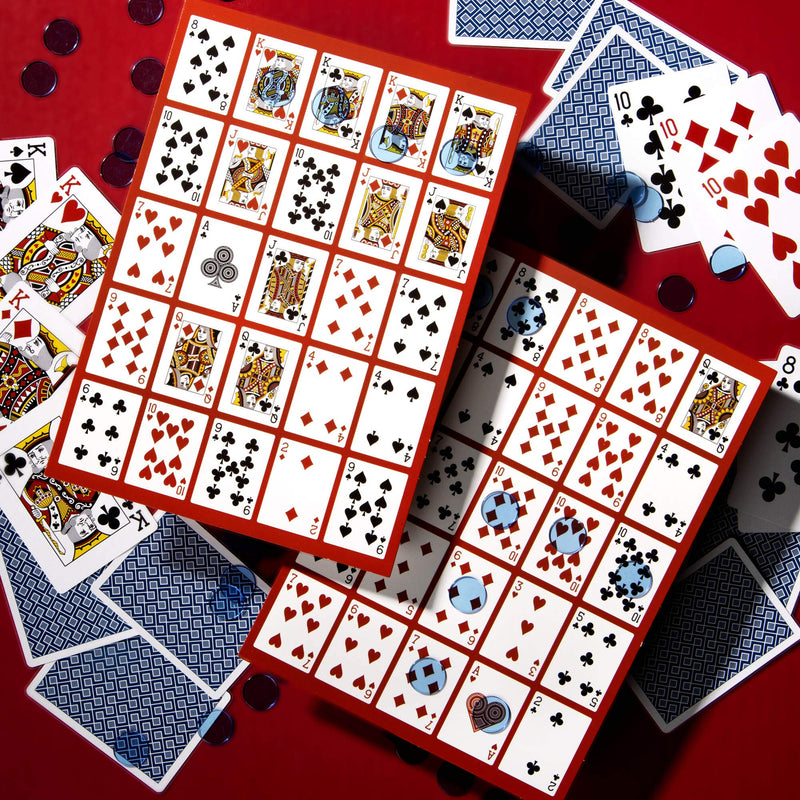 [Australia - AusPower] - Poker Keno Game Set with Cards and Chips - Adult Family Casino Board Game Night Gift Includes Deck of Playing Cards, 12 Boards, 200 Bingo Chips 
