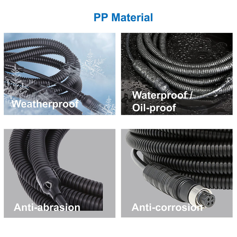 [Australia - AusPower] - 4 Pin Aviation Cable with Corrugation Tube Cover, 4 Pin Video Cable for Backup Camera,4 Pin Camera Extension Cable for Rear View Camera System RV Truck Trailer Bus Waterproof by INSEETECH (16ft/5m) 5m/16ft 