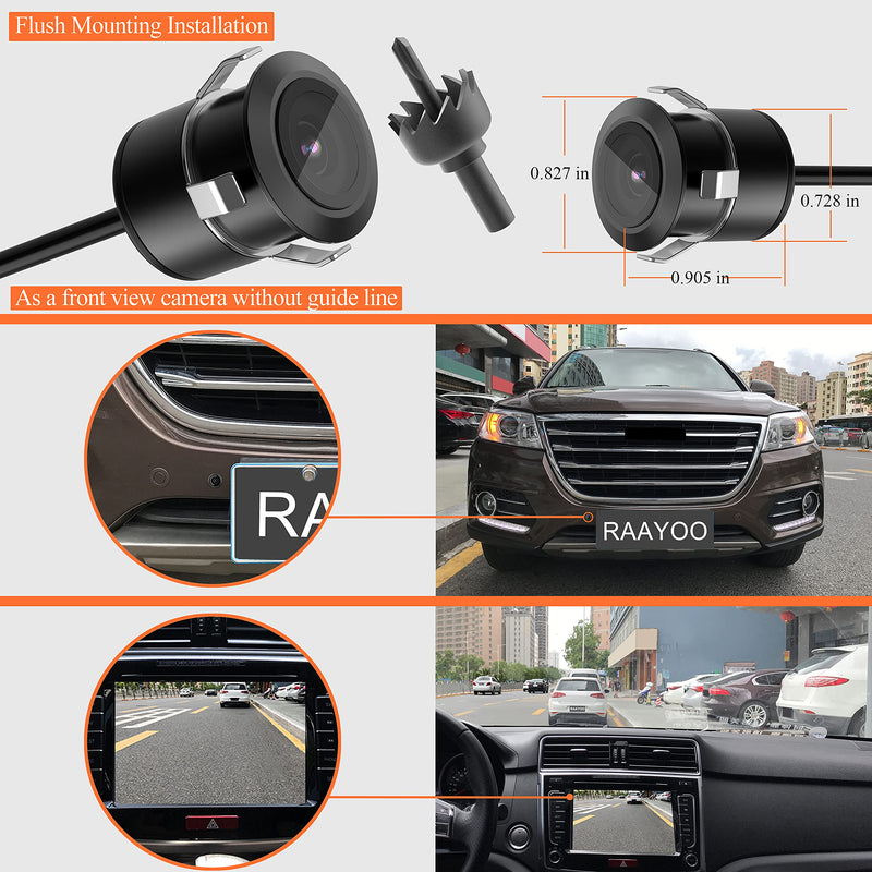 [Australia - AusPower] - Reverse Backup Camera,RAAYOO L002 HD 170 Degree Wide View Angle Universal Car Front/Side/Rear View Camera,2 Installation Option,Removable Guildlines,Mirror Non-Mirror Image,12V only 