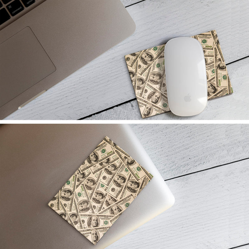 [Australia - AusPower] - Mouse Pad Adhesive Bottom - Sticks to Any Surface - Portable - Webcam Covers and Screen Cleaner Included (Benjamins) BENJAMINS 