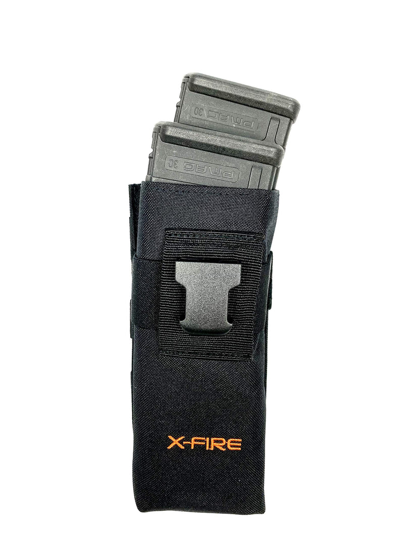 [Australia - AusPower] - X-FIRE® Tall Washable Nylon MOLLE Pouch / Portable Radio Duty Belt Holder for Tactical Walkie Talkie VHF/UHF Scanner or GPS for EMS EMT Fire LE Police Search Rescue. Can Hold Two 30-Round Mags. 