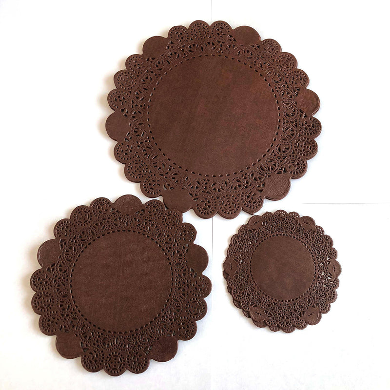 [Australia - AusPower] - 50Pcs Brown Glassine Paper Doilies, Round (8 Inch) 14#. 8" Brown 50PC 