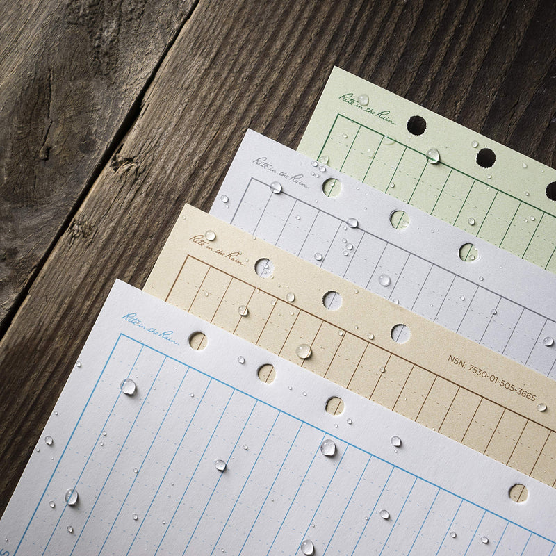 [Australia - AusPower] - Rite In The Rain Weatherproof Loose Leaf Paper, 4 5/8" x 7", 32# White, Universal Pattern, 100 Sheet Pack (No. 372) 