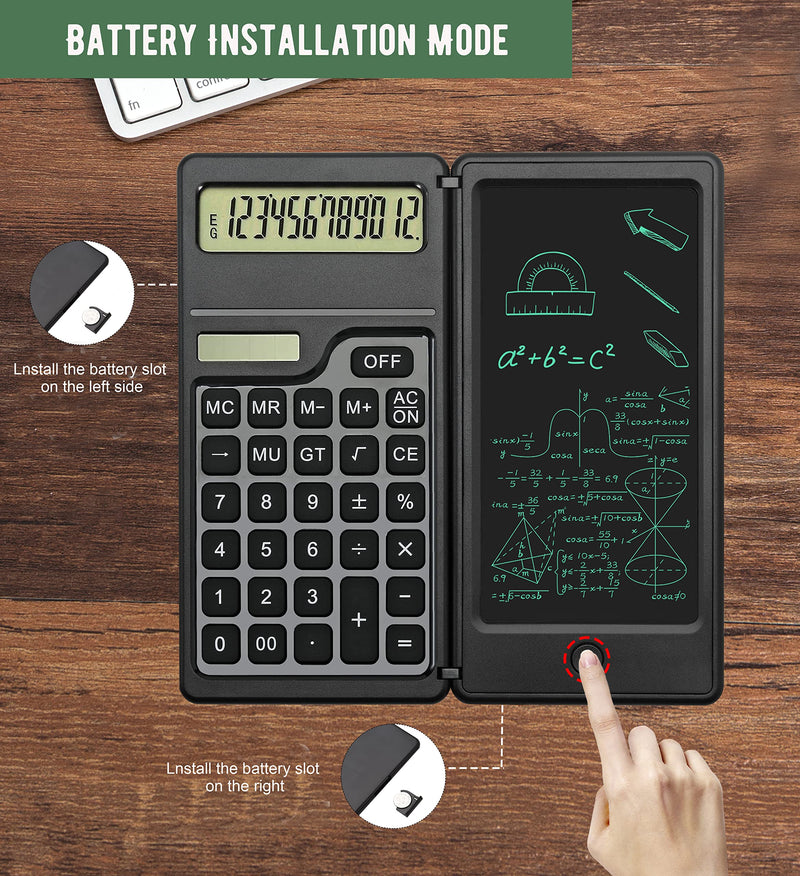 [Australia - AusPower] - 2021 Solar Energy calculators,10 Digit LCD Display Desktop Calculators, Comes with a 6 inch Writing Tablet for High School, College and Office Business 