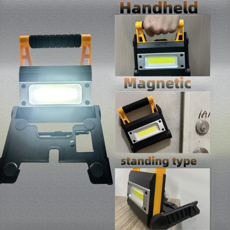 [Australia - AusPower] - byczone Portable LED Work Lights,4400mHA 9000 Lumens Outdoor Floodlight Lamp with USB Mobile Charging,Rechargeable Work Light,with Anti-Fall and Waterpoor, Suitable for Outdoor, Work, Camping. 