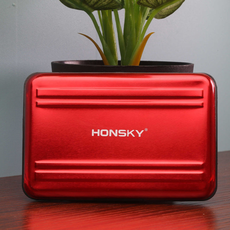 [Australia - AusPower] - Honsky Aluminum UHS-I SD Micro SD SDHC SDXC TF SecureDigital Memory Card Carrying Case Holder Organizer Box Keeper for Computer Camera Media Storage Organization,Red Red 