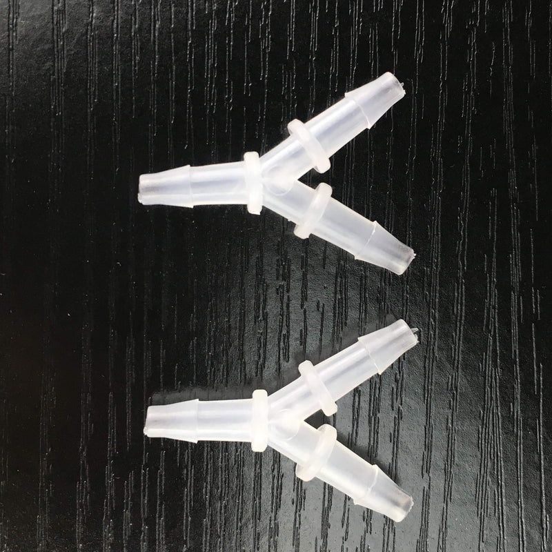 [Australia - AusPower] - PP Polypropylene Equal Barb Y Tee 1/8" Hose ID Plastic Fitting Connector Boat Water Air Aquarium O2 Fuel for 1/8 ID Hose Pack of 2 Y barb fitting 