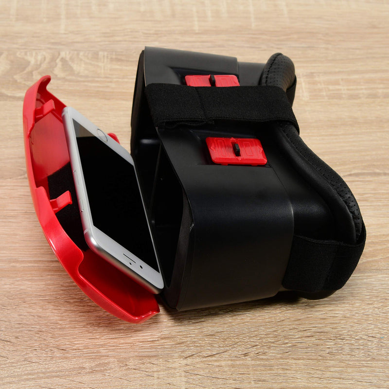 [Australia - AusPower] - VR/Virtual Reality SmartPhone Headset Fits IPhone IOS,Samsung And Other SmartPhones Up To 6 Inch red 