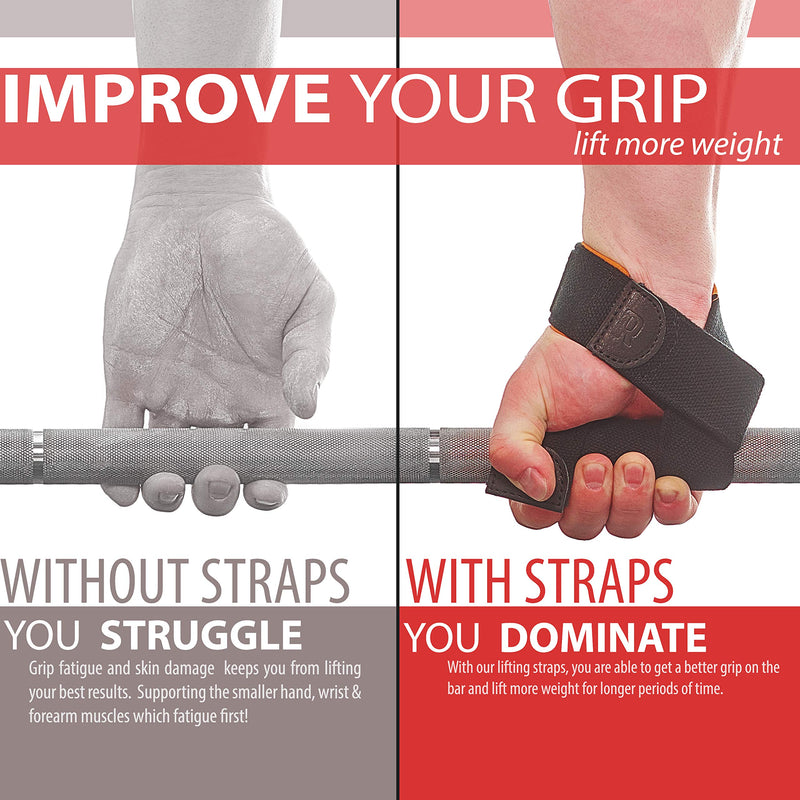 [Australia - AusPower] - WARM BODY COLD MIND Lasso Lifting Wrist Straps for Crossfit, Olympic Weightlifting, Powerlifting, Bodybuilding, Functional Strength Training - Heavy-Duty Cotton Wrist Wraps, Pair 