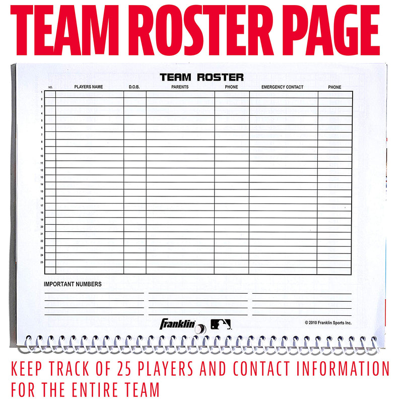 [Australia - AusPower] - Franklin Sports Baseball + Softball Scorebook - Score Keeping Book for Stats + Coaching - Official Baseball + Softball Scorekeeper Book - 25 Game Book 