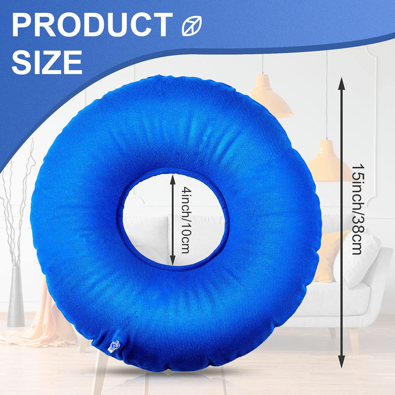 [Australia - AusPower] - Zonon 2 Pieces Inflatable Donut Cushion Inflatable Ring Cushion Seat 15 Inch Round Inflatable Cushion Portable Donut Cushion Pillow for Home Office Chair Wheelchair Car, 2 Colors (Blue, Red) Blue, Red 