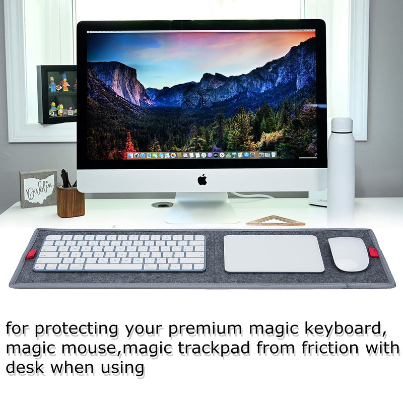[Australia - AusPower] - KISLANE 2 Pack Keyboard Mat Compatible with iMac Magic Keyboard, Magic Mouse, Magic Trackpad, 2 Pieces Mini Keyboard Mat for Easy Moving (Grey+Ice Blue) Grey+Ice Blue 