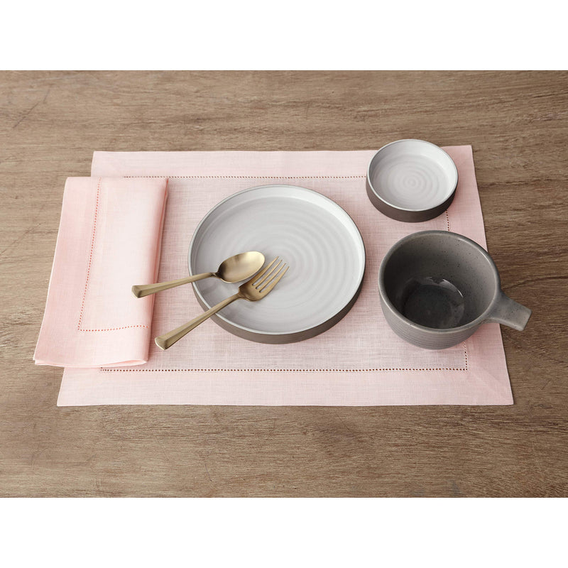 [Australia - AusPower] - Solino Home Easter Linen Napkins – Pink, 20 x 20 Inch Set of 4, Classic Hemstitch Natural Fabric Machine Washable Dinner Napkins – Handcrafted with European Flax Napkins (Set of 4) 