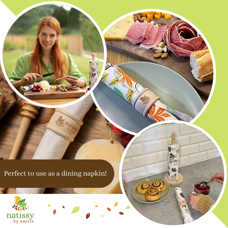 [Australia - AusPower] - Reusable Paper Towels for Kitchen, Roll of 10 Paperless Paper Towels, Reusable Cloth Paper Towels, Organic Cotton Reusable Napkins, Washable Fabric Paper Towels Replacement Cloth, Reusable Towels 