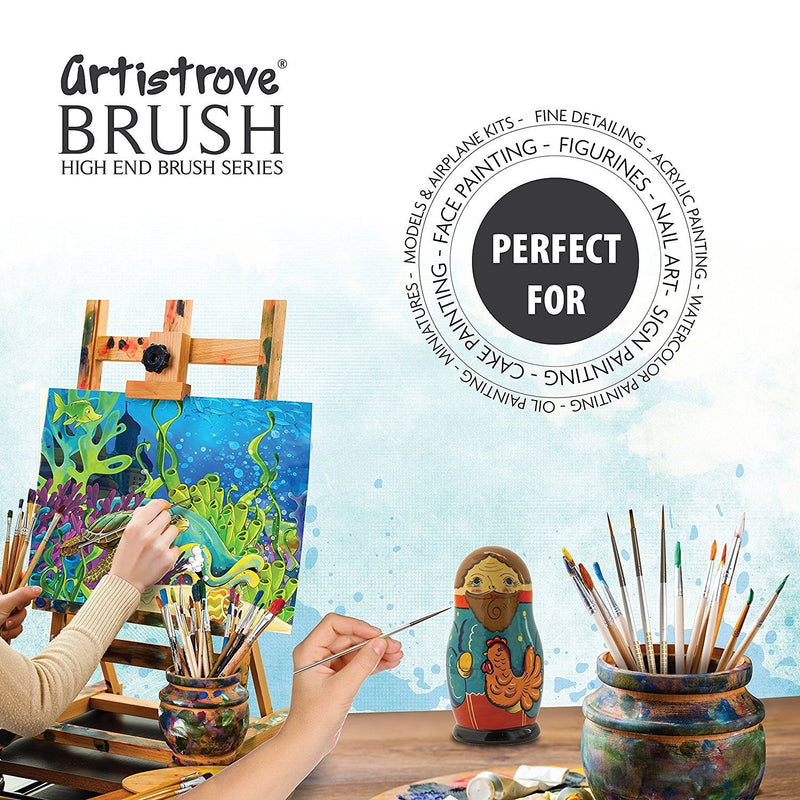 [Australia - AusPower] - The Official Paint by Numbers Brush by Artistrove - 12 Amazing Fine Detailing Paint Brushs for Adults with a Need for Precision, Get Your Set of The Master Class Brushes to Perfect Your Passion! 