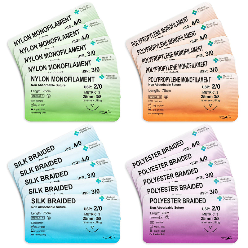 [Australia - AusPower] - Sutures Thread with Needle - Practice More Suturing with Your Suture Practice Kit - for Medical, Nursing, Veterinary Students (Demo Product) 