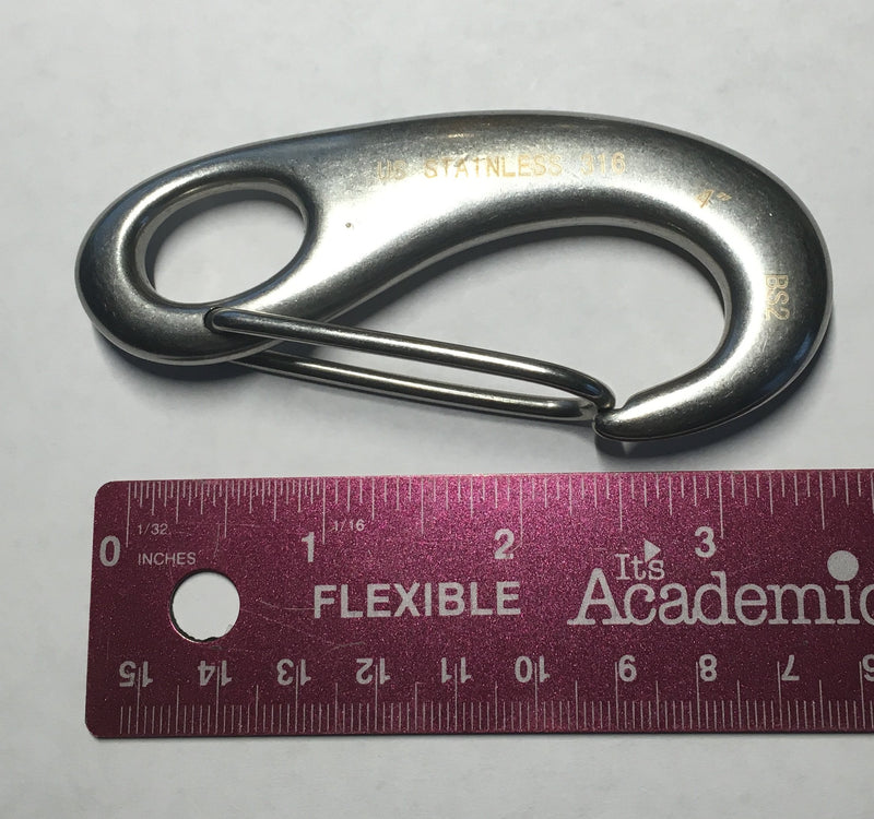 [Australia - AusPower] - 2 Pieces Stainless Steel 316 Spring Snap Lobster Claw 4" Marine Grade 