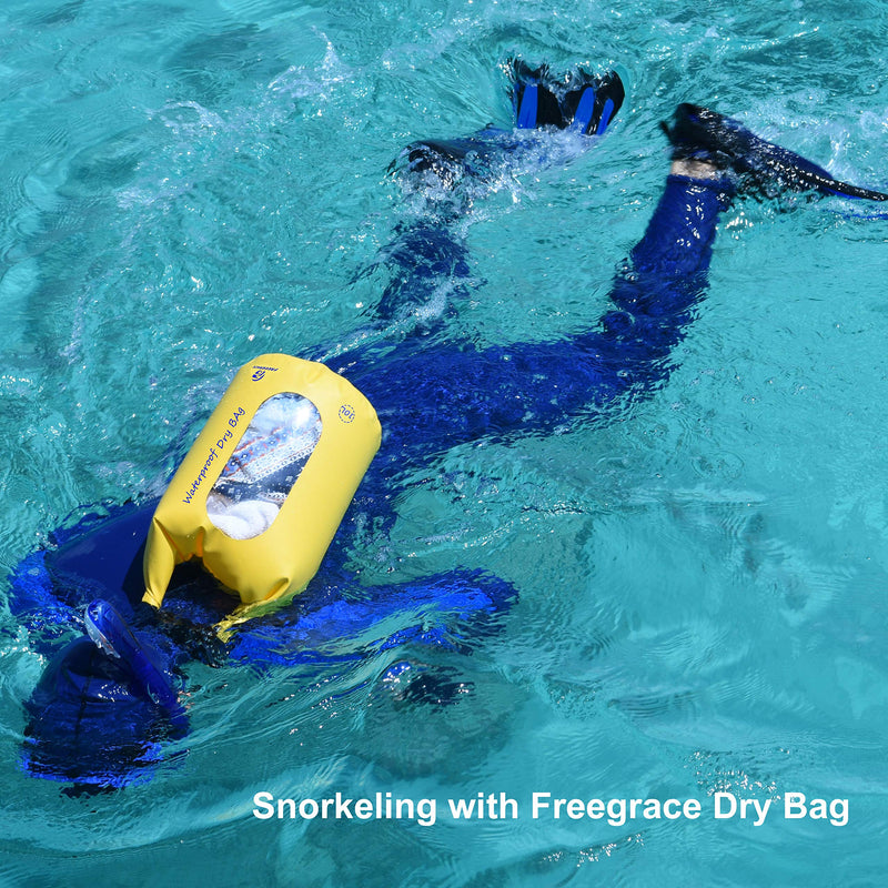 [Australia - AusPower] - Freegrace Waterproof Dry Bags Set of 3 - Dry Bag with 2 Zip Lock Seals & Detachable Shoulder Strap, Waist Pouch & Phone Case - Can Be Submerged Into Water for Swimming, Kayak, Rafting & Boating Black 5L 