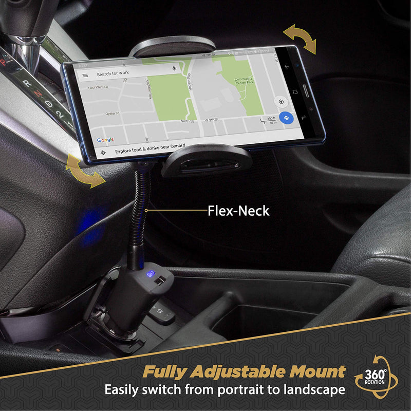 [Australia - AusPower] - Scosche SUH12V-XCES0 Select Power Socket Mount with Phone Mount for Car, Flexible Neck, and USB Charging Port 