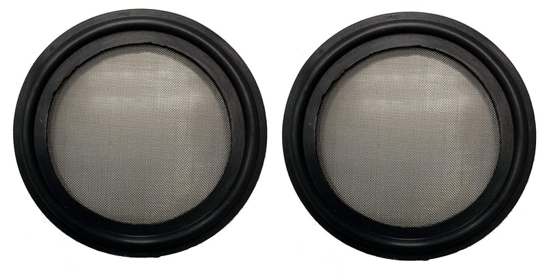 [Australia - AusPower] - DR.COMPONENT 1.5" Sanitary Tri-Clamp Gaskets (Pack of 2), Bonded Type Screen (#100 Mesh/ 149 μm) Gaskets, Black FKM (Viton) 1-1/2"- 100 mesh-Viton 