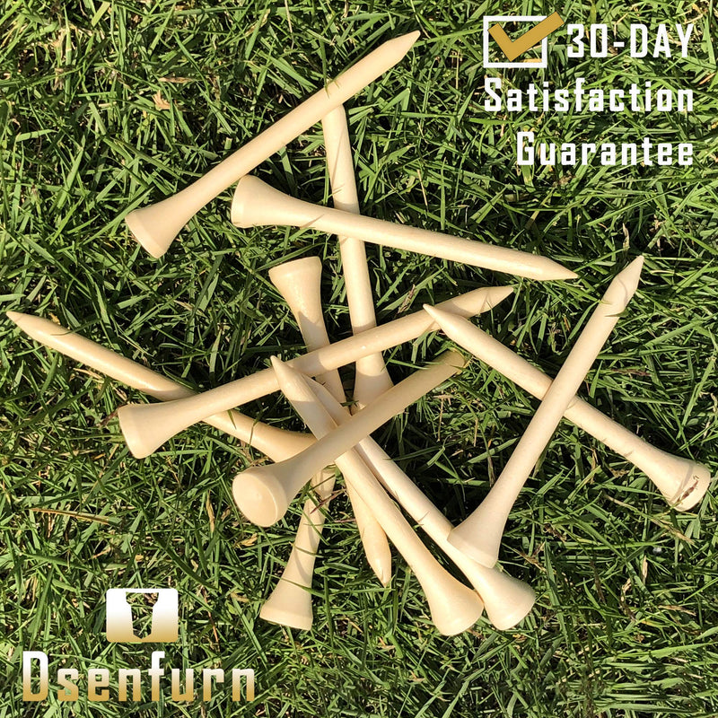 [Australia - AusPower] - Dsenfurn 250 Pack Professional Bamboo Golf Tees 2-3/4 Inch - Stronger Than Wooden Golf Tees Biodegradable & Less Friction 