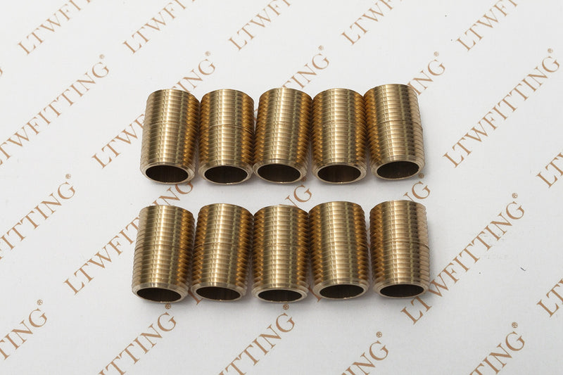[Australia - AusPower] - LTWFITTING Brass Pipe Close Nipple Fitting 3/8" Male NPT(Pack of 10) 3/8" NPT Male 