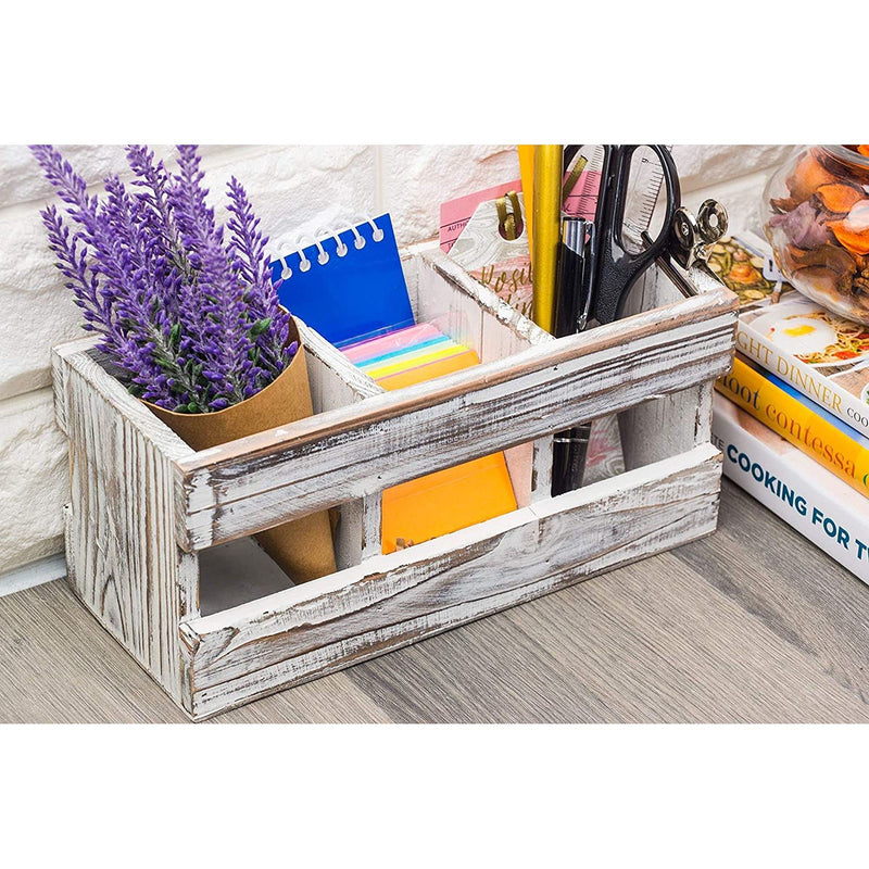 [Australia - AusPower] - Wooden Desk Organizer, Pen and Pencil Holder (9.5 x 4.25 in.) 