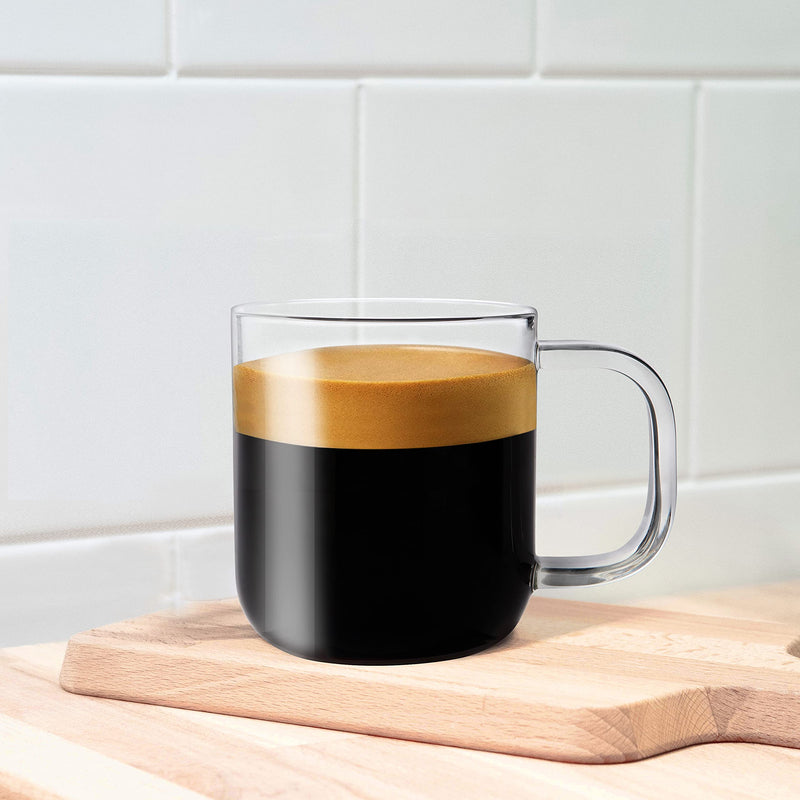 [Australia - AusPower] - Aquach Glass Mugs 16 oz Set of 2, Large Clear Glass Cup with Handle for Hot/Cold Coffee Tea Beverage, Thicker Quality 16 Ounce 