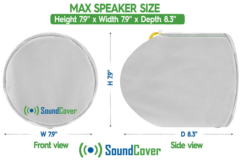 [Australia - AusPower] - White Heavy Duty Small Marine Speaker Covers for Round 4" and 5" Boat Wakeboard Tower Pod Speakers - Fits Boss, Rockville, Kicker, Pyle & NOAM Speakers, Sold in Pairs (Size H 7.9" x W 7.9" x D 8.3") White 