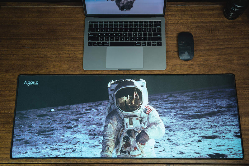 [Australia - AusPower] - Apollo Gaming Extended Mouse Pad, Large NASA Astronaut Space Design Microfiber Mousepad, (31.5×11.8), Large XXL Extended Desk Mat. Long Computer Keyboard Mouse Mat Mousepad for Office/Gaming/Home 