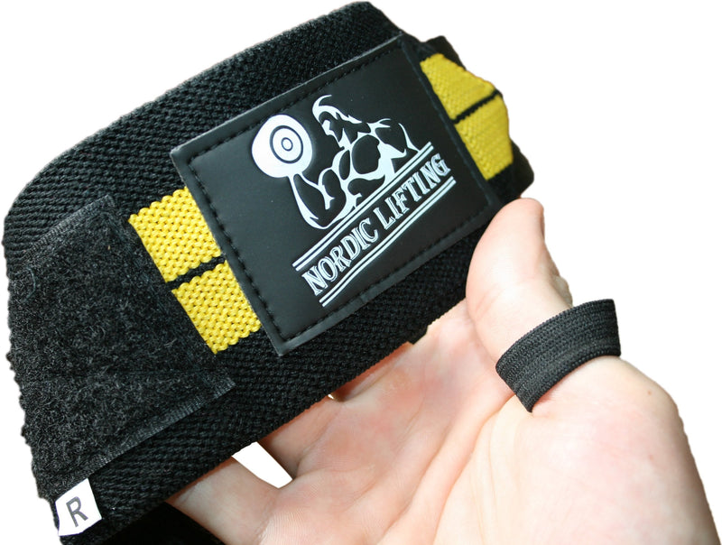 [Australia - AusPower] - Wrist Wraps + Lifting Straps Bundle (2 Pairs) for Weightlifting, Cross Training, Workout, Gym, Powerlifting, Bodybuilding - Support for Men/Women, Avoid Injury During Weight Lifting Black/Yellow 