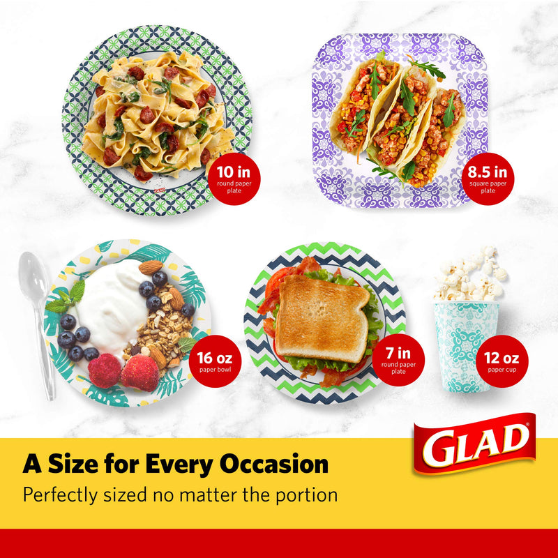 [Australia - AusPower] - Glad 16 oz Paper Bowls With Daisy Design | Disposable Paper Bowls for Parties and Picnics Daisy Print | Microwave Safe Disposable Paper Bowls for Everyday Use, 16 Oz 50 Count (Pack of 1) 