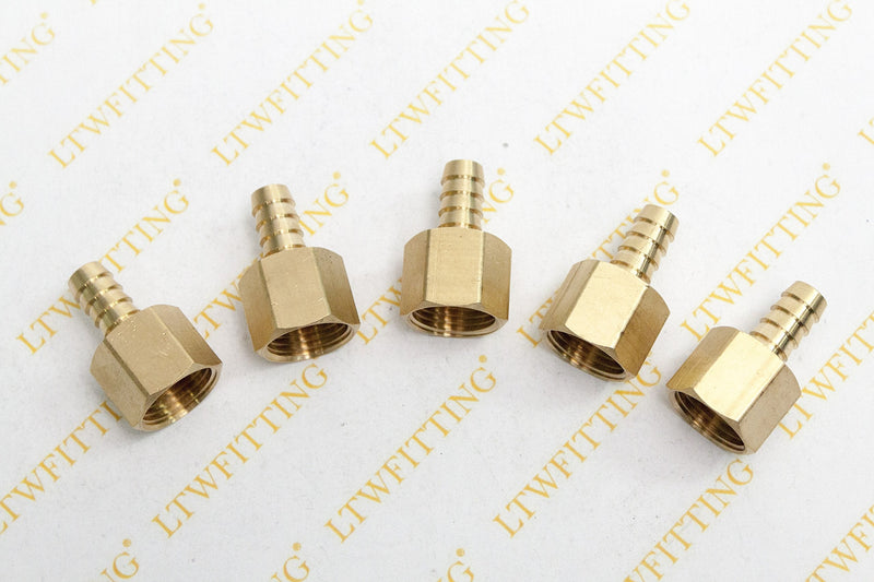 [Australia - AusPower] - LTWFITTING Brass Fitting Coupler 3/8-Inch Hose ID x 1/2-Inch Female NPT Fuel Water Gas(Pack of 5) 
