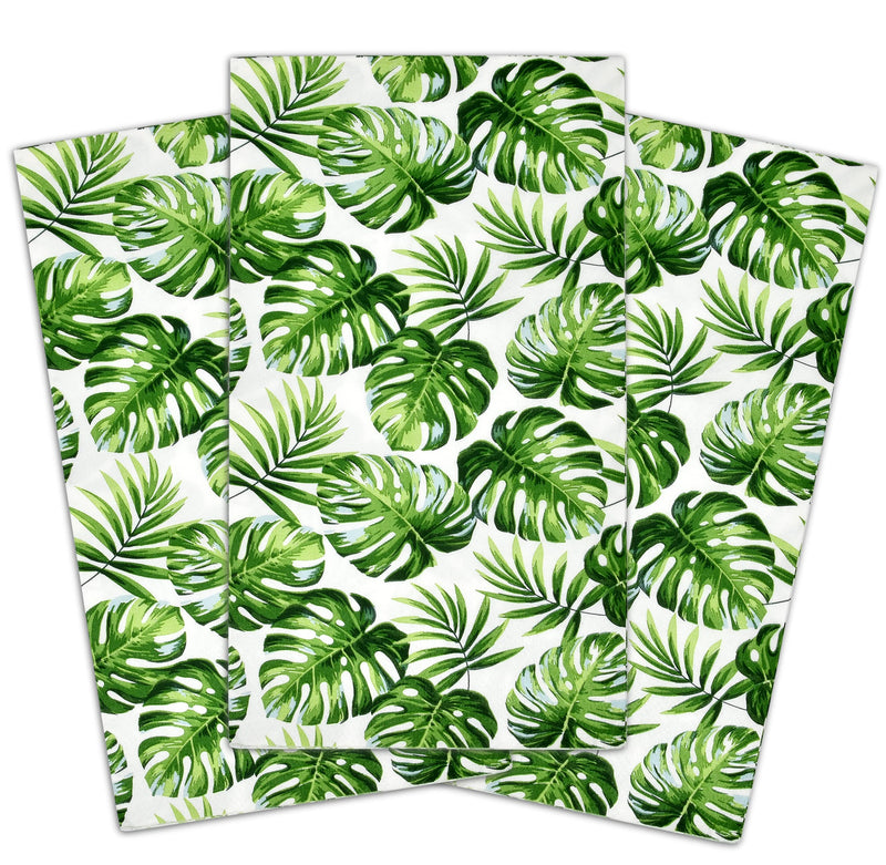 [Australia - AusPower] - 100 Tropical Palm Leaf Guest Napkins 3 Ply Disposable Paper Hawaiian Luau Green Leaves Dinner Hand Napkin for Bathroom Powder Room Wedding Holiday Jungle Birthday Party Baby Shower Decorative Towel 