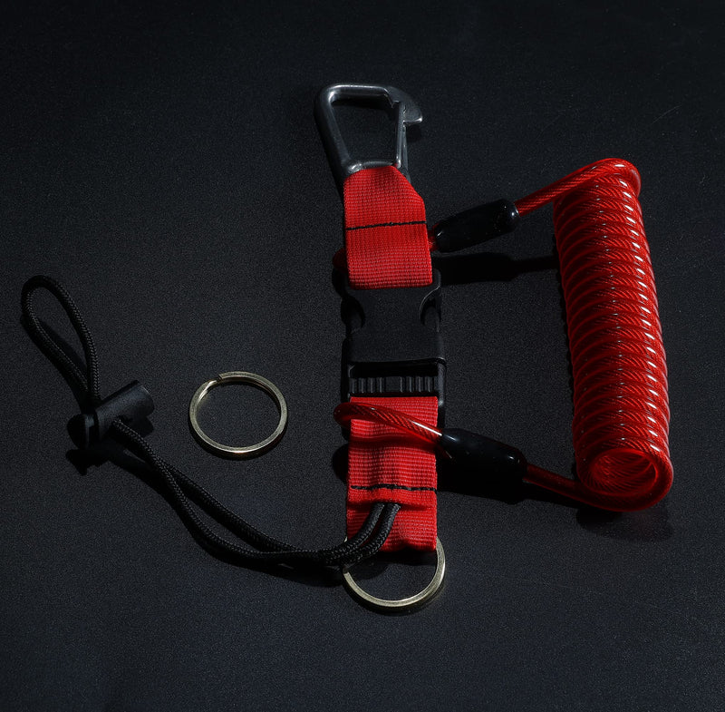 [Australia - AusPower] - Scuba Diving Lanyard,Spring Coiled Lanyard,Double End Snap Hook Clip Diving Hook with Quick Release Buckle for Cameras and Dive Lights Set of 1 