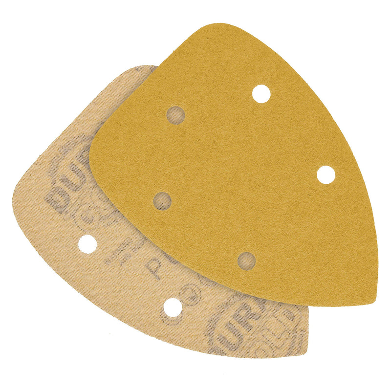 [Australia - AusPower] - Dura-Gold Premium Mouse Detail Sander Sandpaper Sanding Sheets - 40 Grit (Box of 18) - 5 Hole Pattern Hook & Loop Triangle Mouse Discs - Woodworking Wood, Furniture Crafting, Sand Automotive Paint 40-Grit 