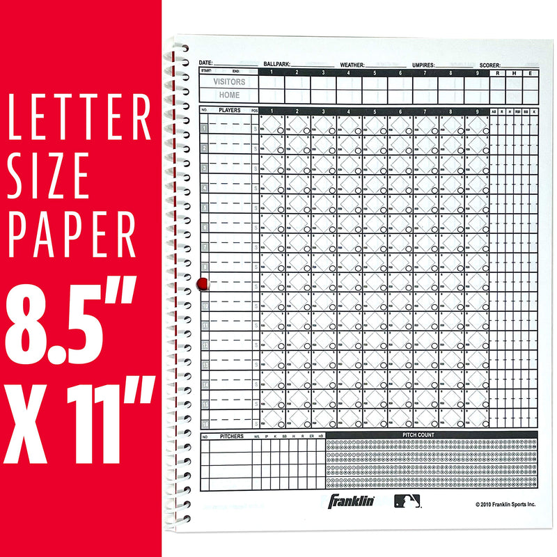 [Australia - AusPower] - Franklin Sports Baseball + Softball Scorebook - Score Keeping Book for Stats + Coaching - Official Baseball + Softball Scorekeeper Book - 25 Game Book 