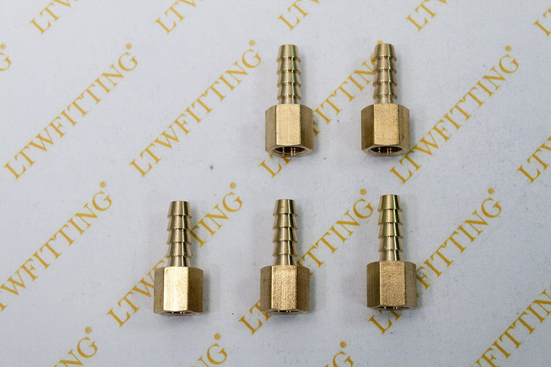 [Australia - AusPower] - LTWFITTING Brass Fitting Coupler 1/4-Inch Hose Barb x 1/8-Inch Female NPT Fuel Water(Pack of 5) 