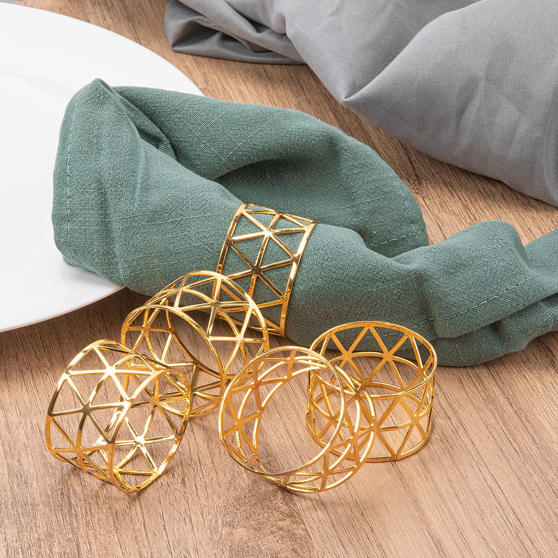 [Australia - AusPower] - 12PCS – Gold Napkin Rings, Napkin Rings Set of 12, Gold Napkin Holder for Dining, Anniversary, Birthday, Christmas, Candlelight Dinner, Holiday, Party of Table Setting, Table Decoration 