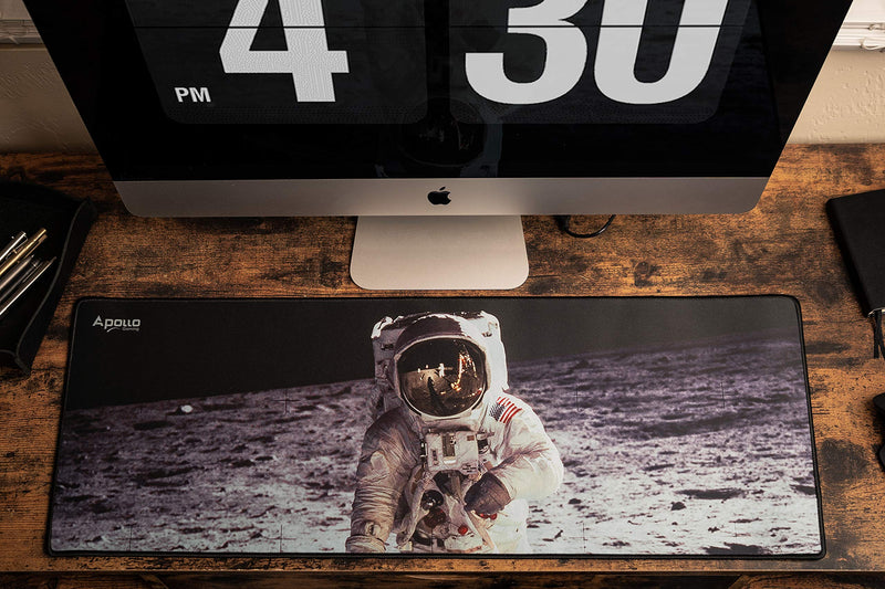 [Australia - AusPower] - Apollo Gaming Extended Mouse Pad, Large NASA Astronaut Space Design Microfiber Mousepad, (31.5×11.8), Large XXL Extended Desk Mat. Long Computer Keyboard Mouse Mat Mousepad for Office/Gaming/Home 