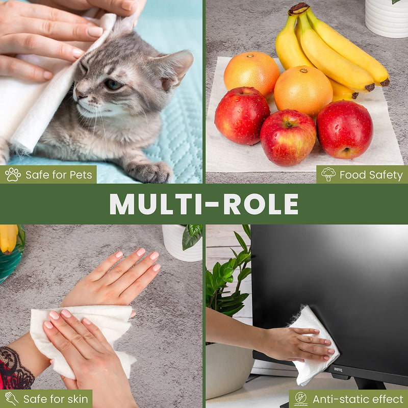 [Australia - AusPower] - Bamboo Paper Towels Rolls | Reusable Paper Towels | ECO FRIENDLY Products for Home Cleaning | Washable Regular Kitchen Paper Towels (40 Sheets) 