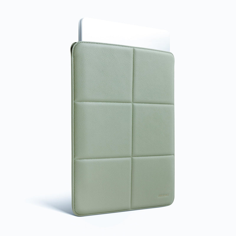 [Australia - AusPower] - Comfyable Laptop Sleeve 13 Inch Precisely Compatible with MacBook Pro M2 2022 M1 2020-2016 & Mac Air M2 2022 M1 2020, Not Fit Old Versioned MBA/MBP, Faux Leather Cover Case, Debossed Grid, Sage 13" Small - Mac Pro 2016-2022 & Mac Air M1/M2 