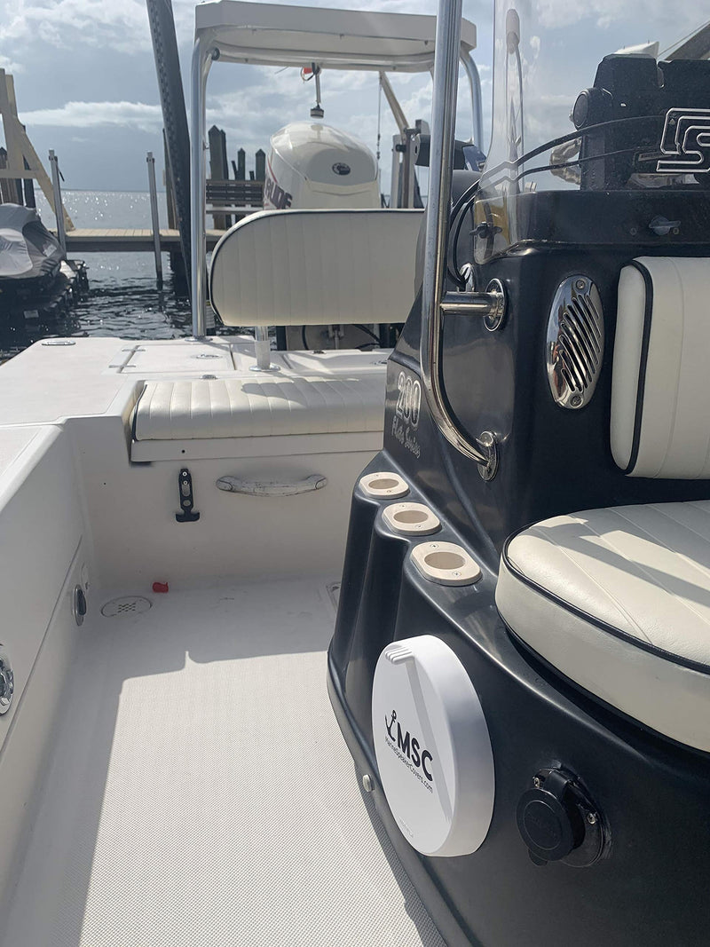 [Australia - AusPower] - Marine Speaker Covers 6.5 inch | Sold As Pair | Sun, Water, Dust Protection | Patented, Military-Grade Silicone Design | Black Logo 