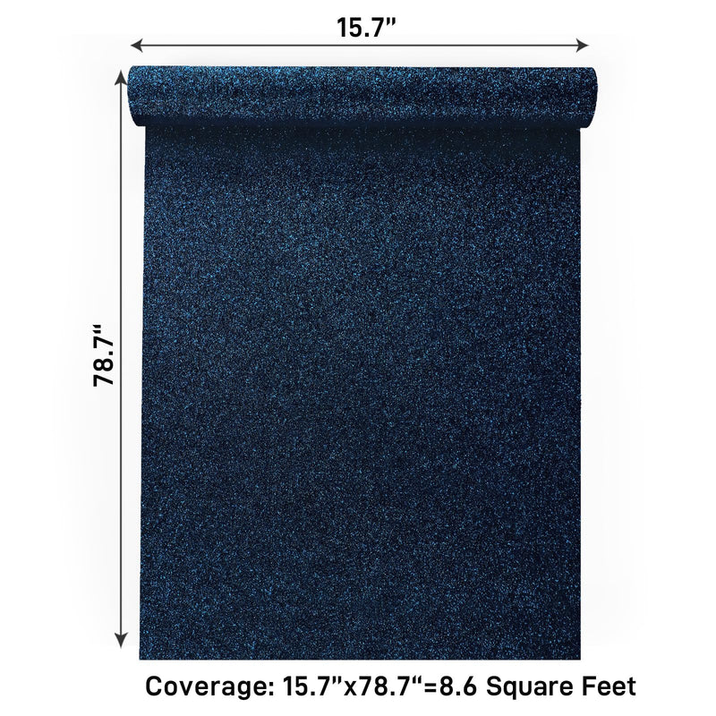 [Australia - AusPower] - VaryPaper Black Blue Glitter Wallpaper Stick and Peel 15.7''x78.7'' Decorative Glitter Contact Paper for Cabinets Removable Self Adhesive Glitter Wall Paper Sparkle Wallpaper for Bedroom Accent Walls 
