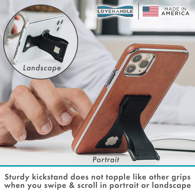 [Australia - AusPower] - LoveHandle PRO Leopard - Premium Phone and Tablet Grip with Swappable Strap, Cell Phone Stand - a Kickstand and Internal Magnets to Mount on Compatible Metal Surfaces - Made in USA 