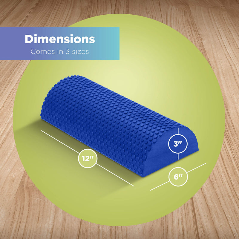 [Australia - AusPower] - Bean Products High-Density EVA Foam Rollers | Deep Tissue Massager | Myofascial Release Textured Bumps | 12” Half Roller | Made in The USA 